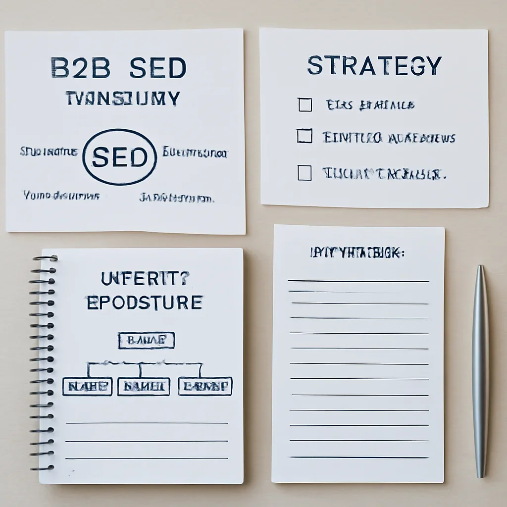 SEO planning materials related to b2b seo strategy