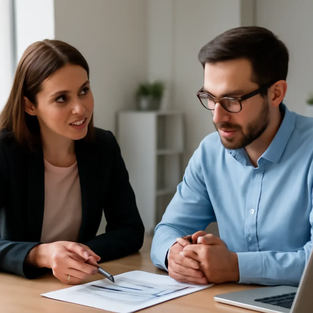 Business owner reviewing next SEO steps with a strategist for best seo company in canada