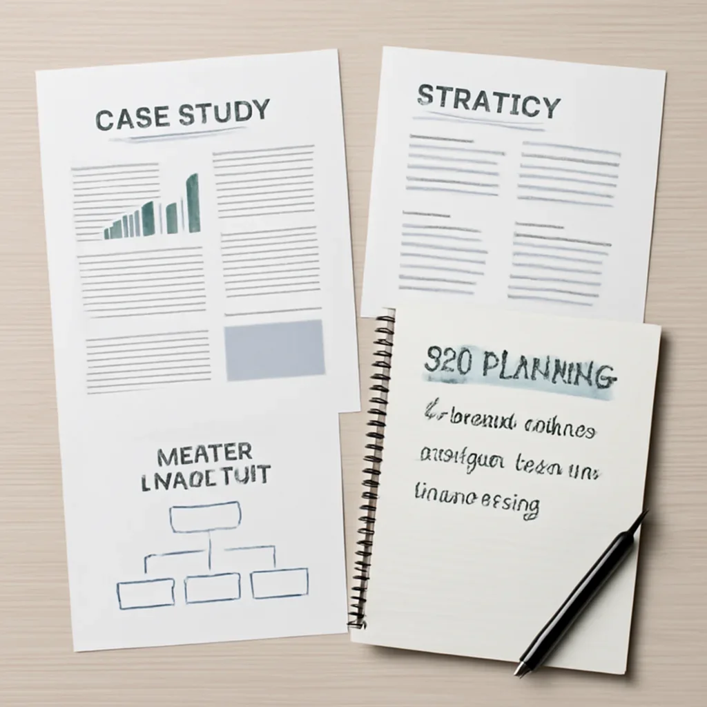 SEO planning materials related to case studies