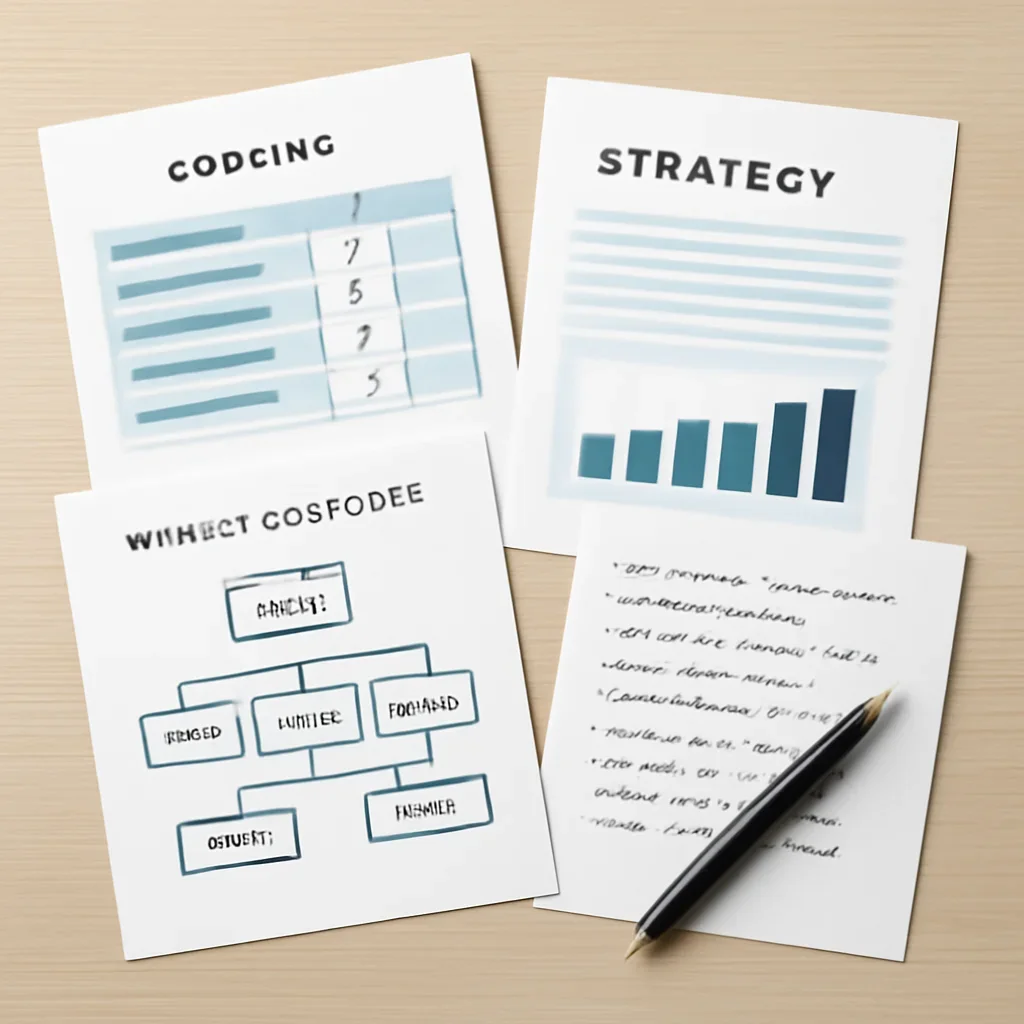 SEO planning materials related to compare