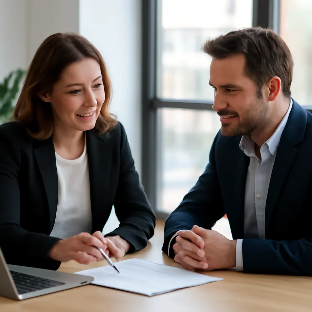Business owner reviewing next SEO steps with a strategist for how to measure seo roi