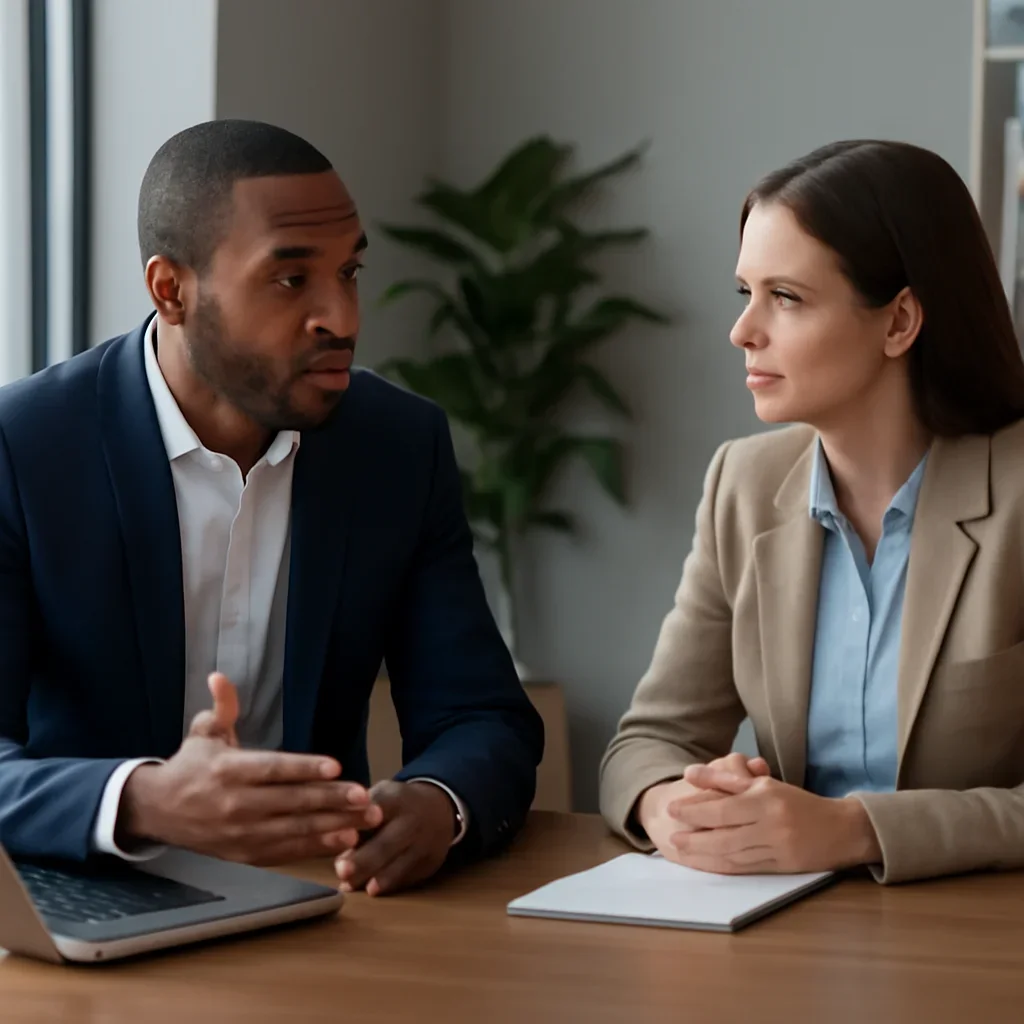 Business owner reviewing next SEO steps with a strategist for local seo