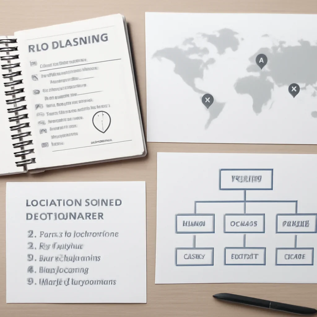SEO planning materials related to locations