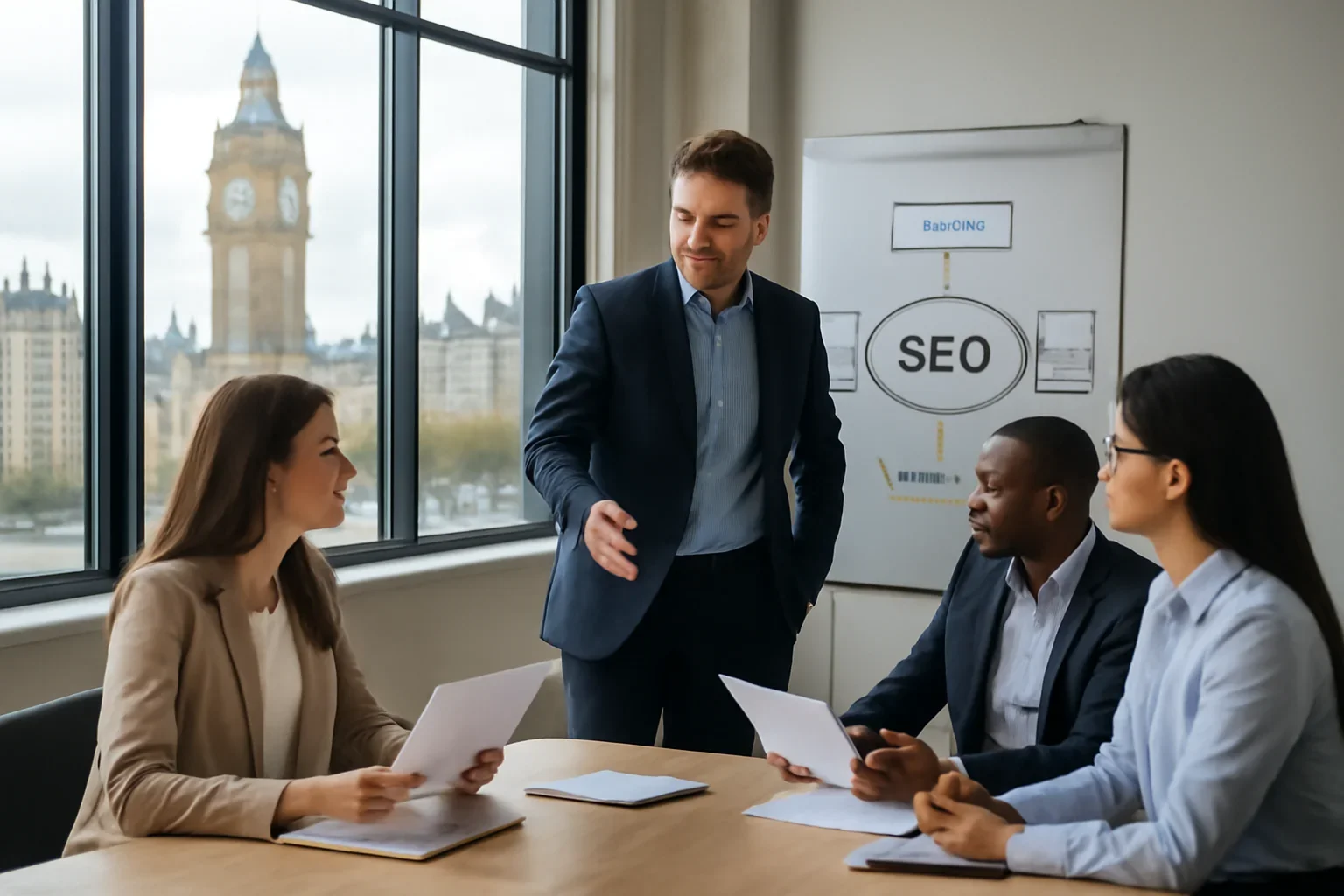 SEO planning session for businesses in London