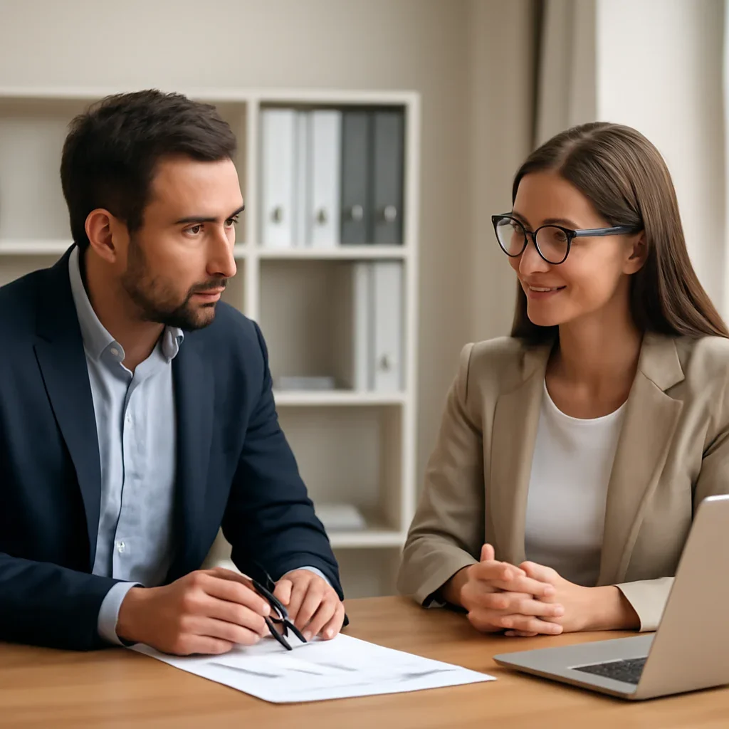 Business owner reviewing next SEO steps with a strategist for magento seo