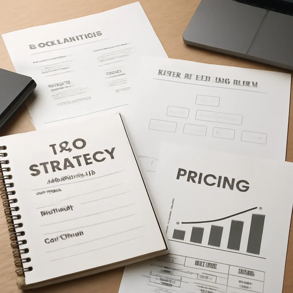 SEO planning materials related to pricing