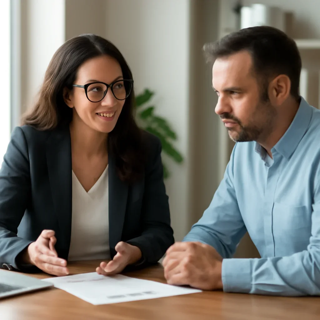 Business owner reviewing next SEO steps with a strategist for seo cost in canada