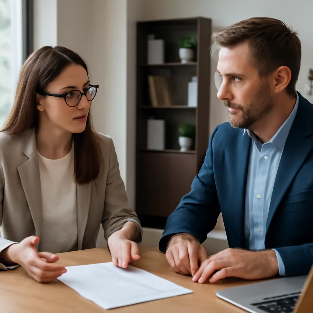 Business owner reviewing next SEO steps with a strategist for seo vs geo