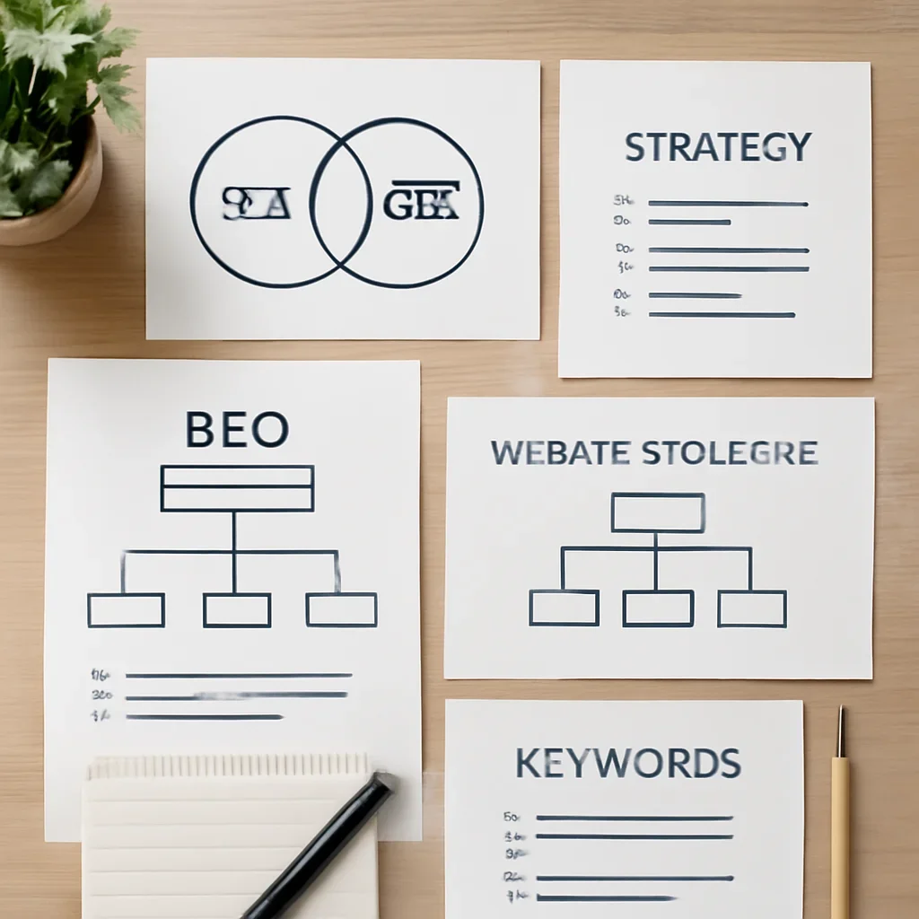SEO planning materials related to seo vs geo