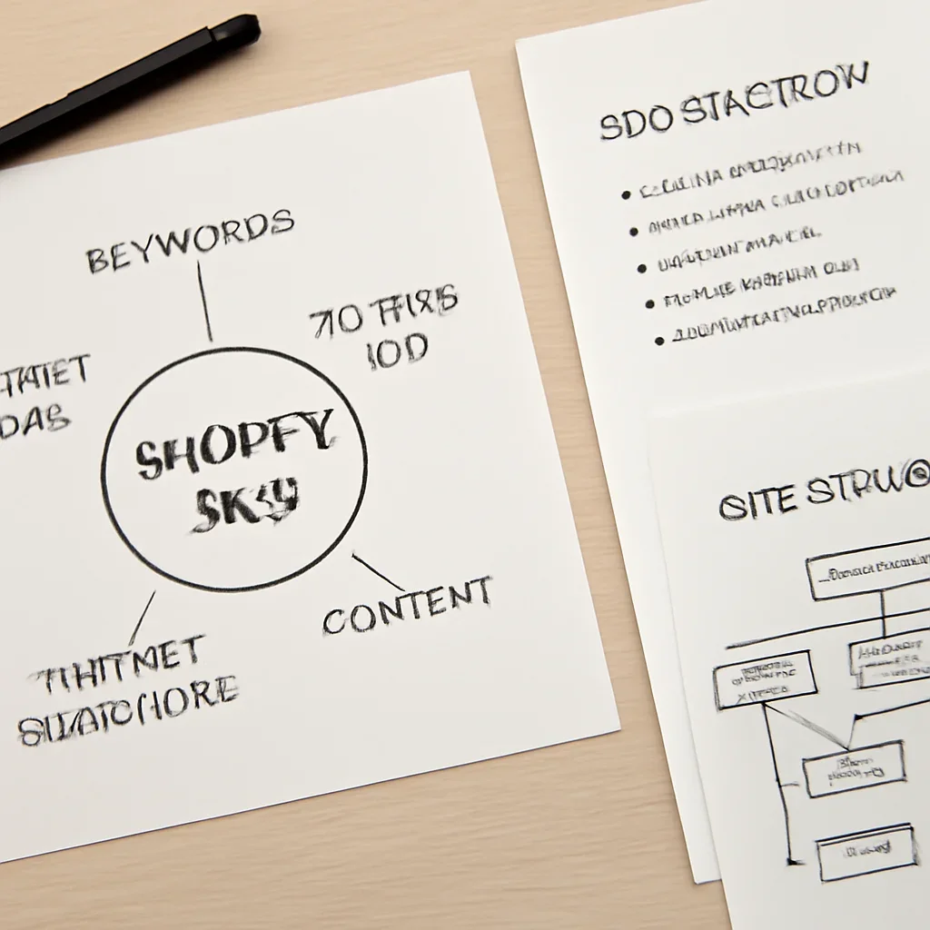 SEO planning materials related to shopify seo