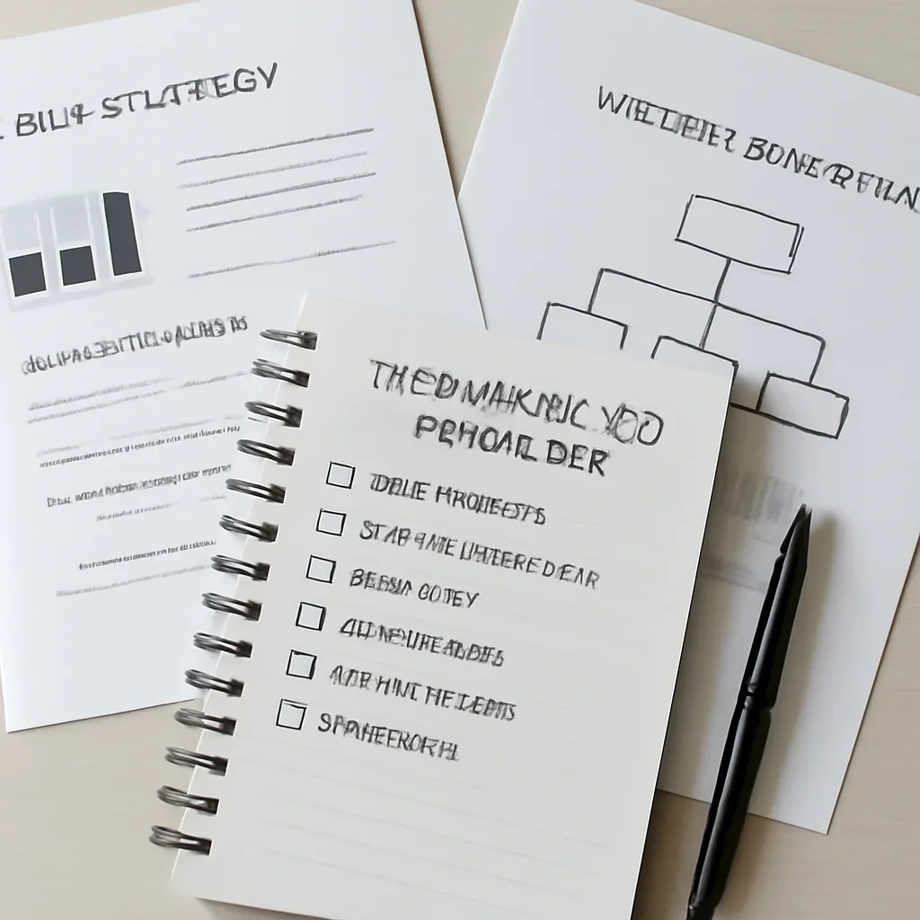 SEO planning materials related to technical seo checklist