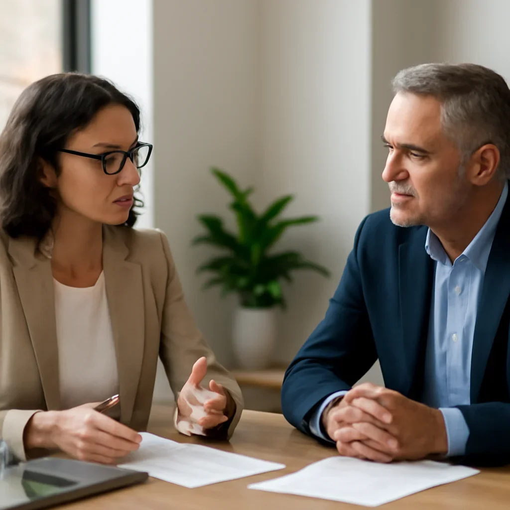 Business owner reviewing next SEO steps with a strategist for what is seo?