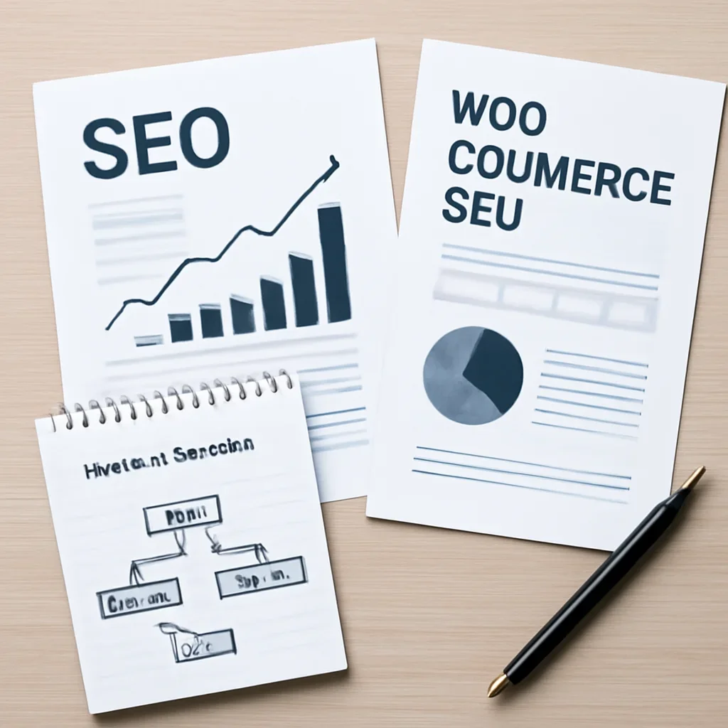 SEO planning materials related to woocommerce seo